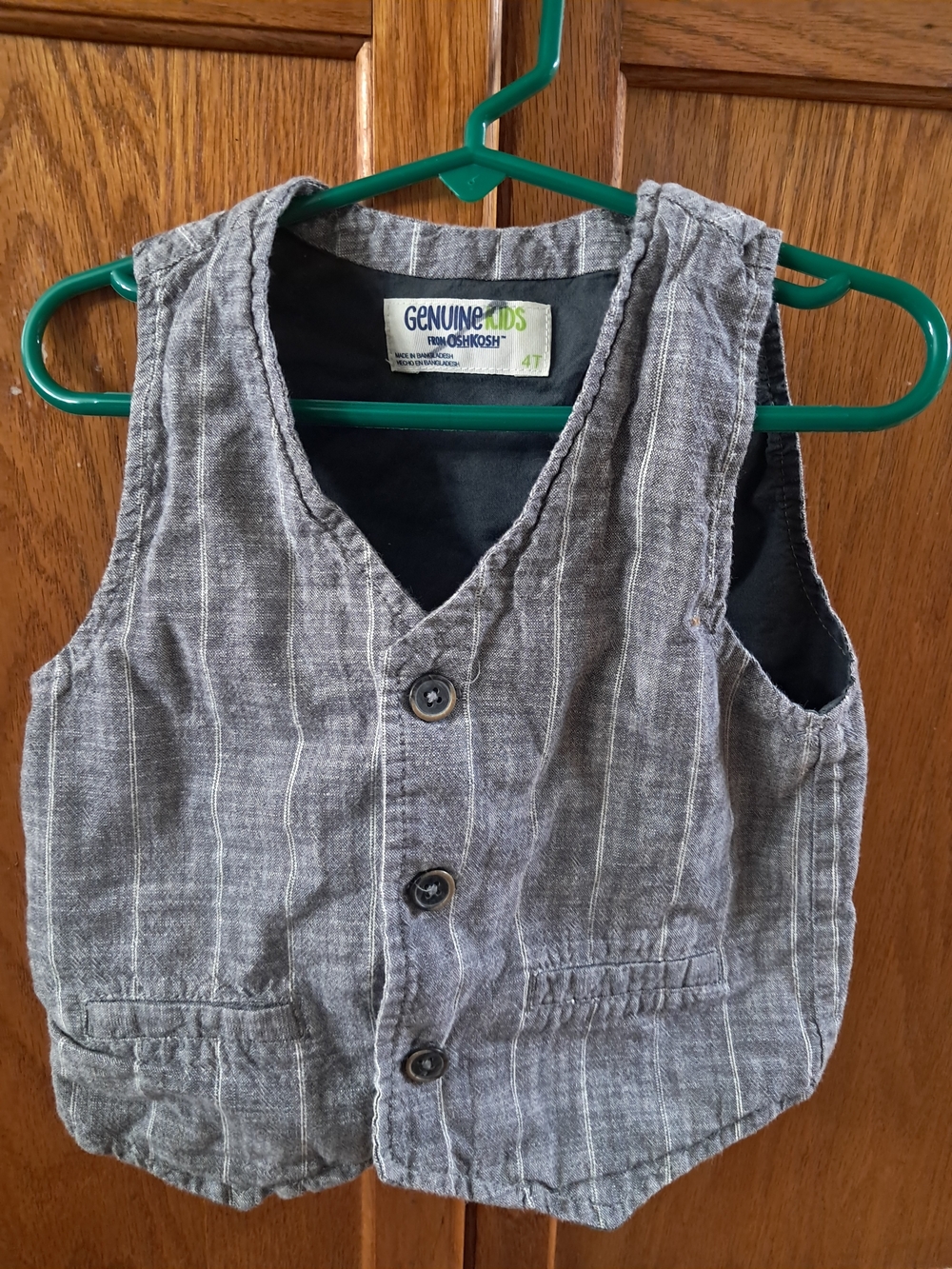 Gray Pinstripe Vest - Kids